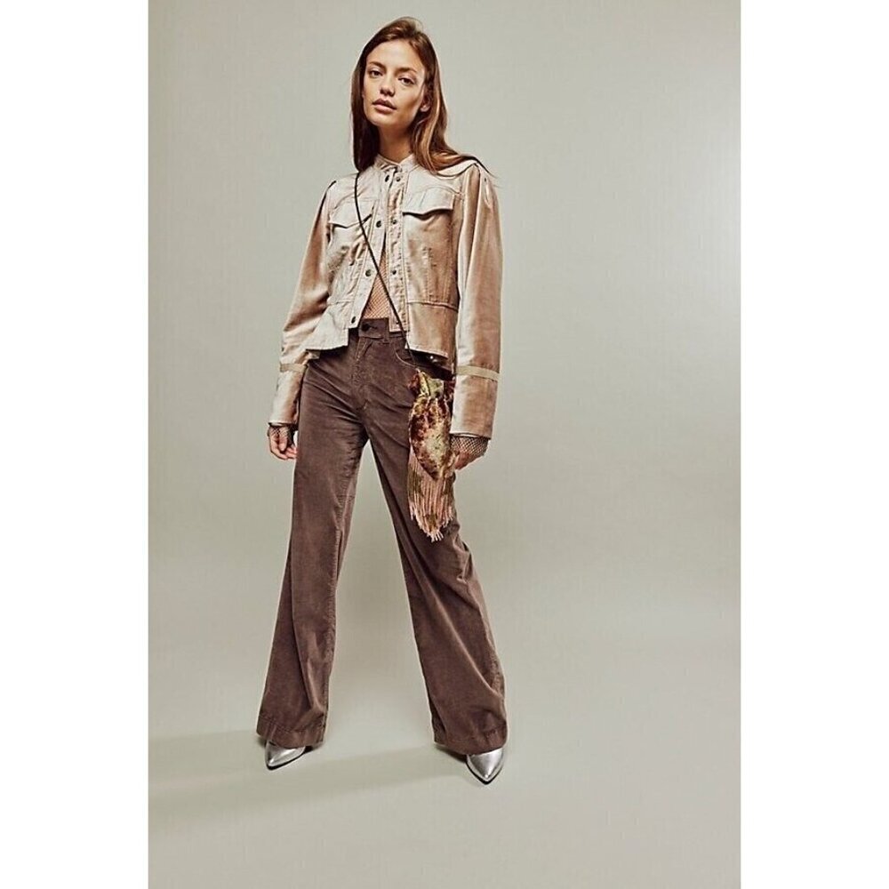 NEW FREE PEOPLE BALLET RACER VELVET CHAMPAIGN JACKET SZ XS - Picture 2 of 14